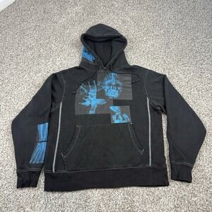 Lil Peep x SUS BOY Hoodie Mens Medium Black X-Ray Skeleton Gothic Punk Rare